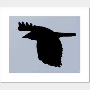 Crow Flying Black Bird Silhouette Posters and Art